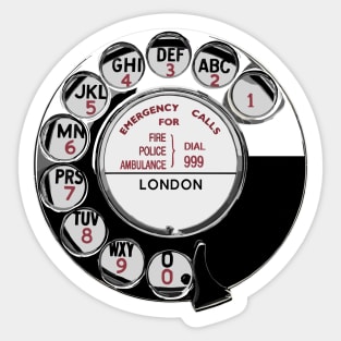 Retro British Rotary Dial Phone Sticker